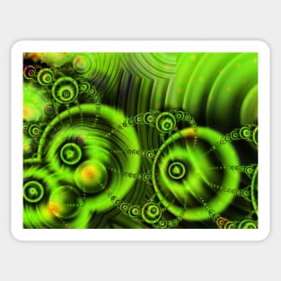 Green Orb Digital Fractal Sticker